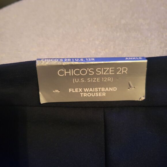 Chico's Black Ankle Flex Waist Band Trousers Pants Slacks Womens size 12R NWT - Picture 7 of 7